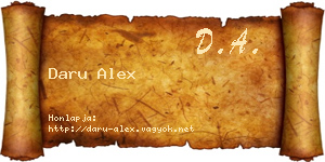 Daru Alex névjegykártya